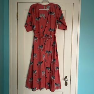 Mata Traders Aditi Pink Zebra Wrap Dress